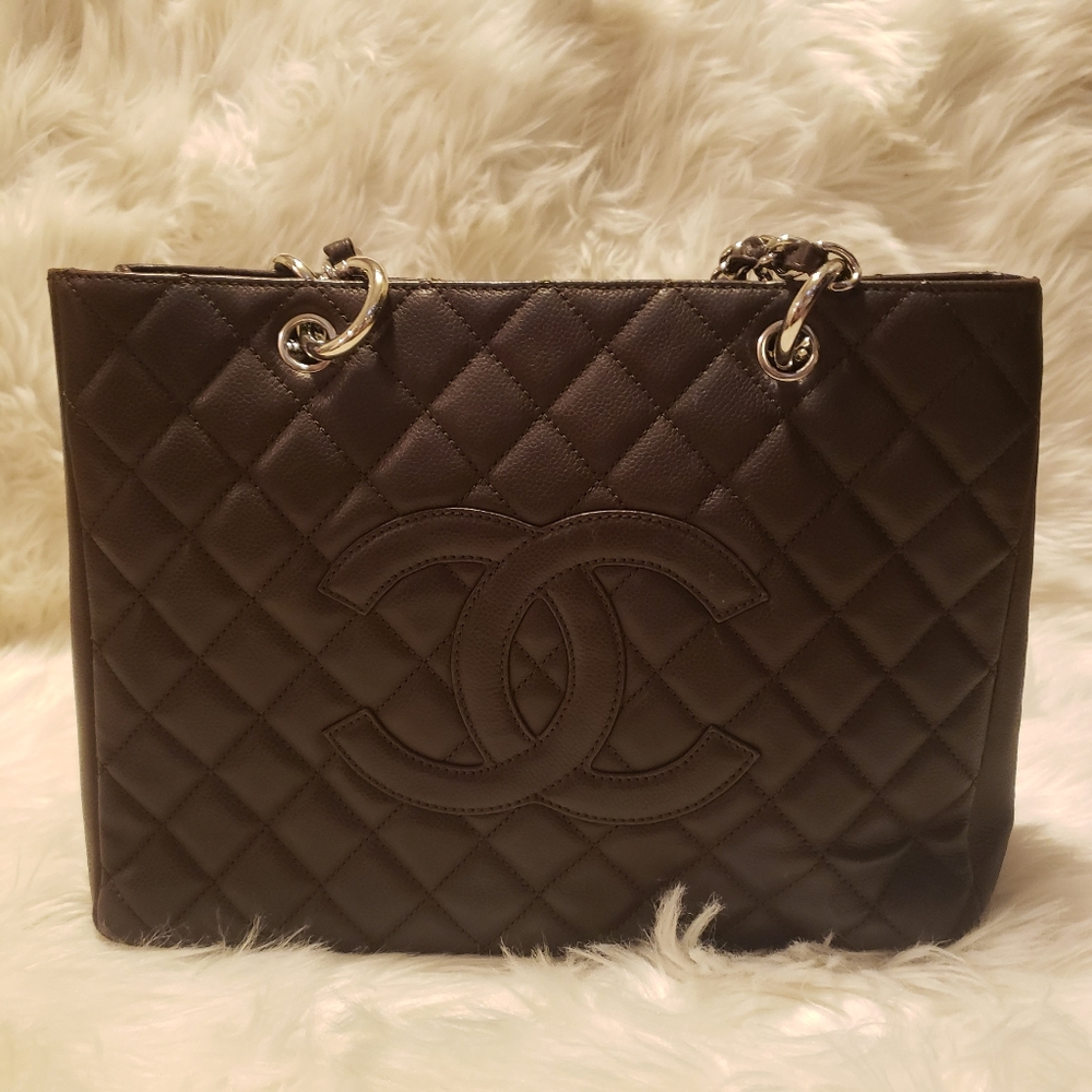 Chanel Brown Caviar Leather Grand Tote Bag
